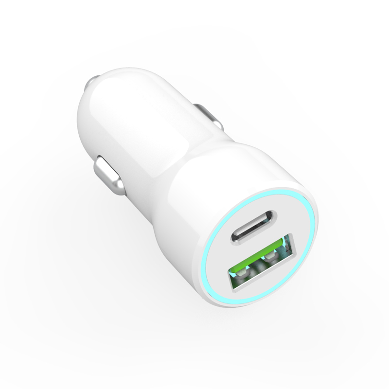 20W  A+C CAR CHARGER WITH INDICATOR